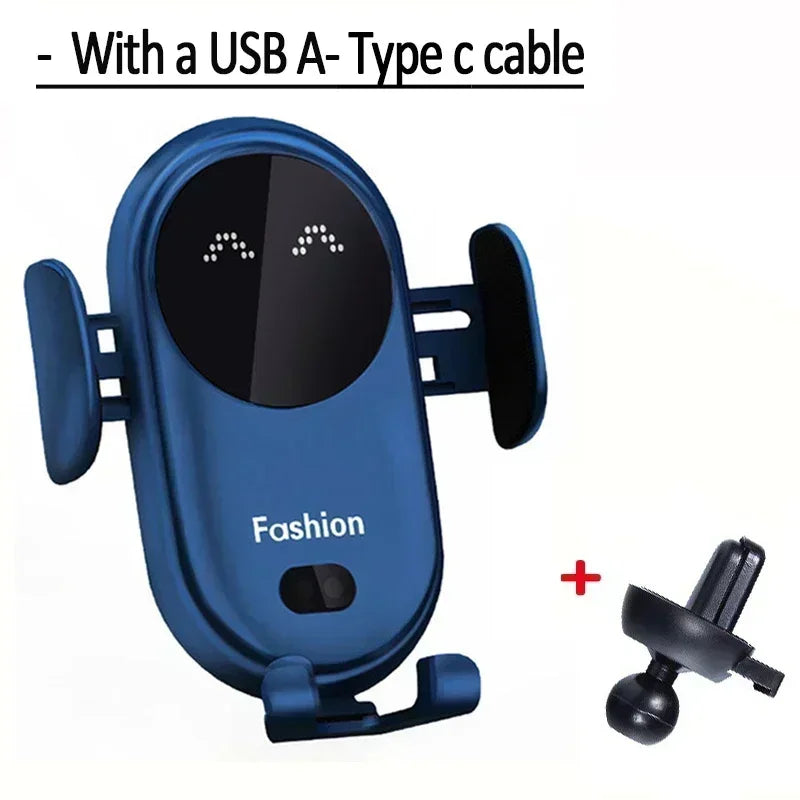 360° Rotating Wireless Car Charger with Automatic Clamping and Infrared Induction for iPhone 16/15/14/13 and Samsung Galaxy S24