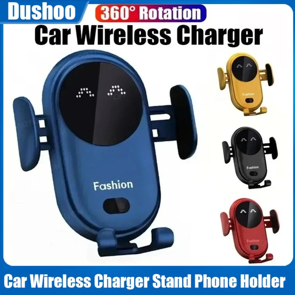 360° Rotating Wireless Car Charger with Automatic Clamping and Infrared Induction for iPhone 16/15/14/13 and Samsung Galaxy S24
