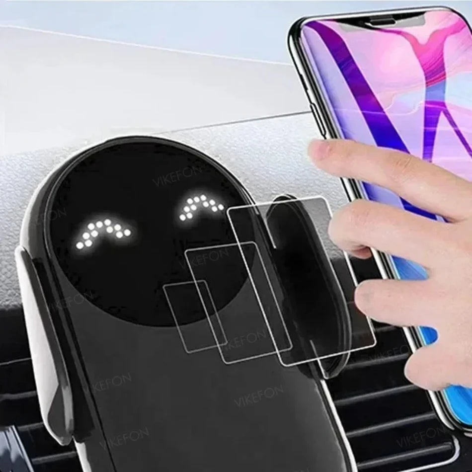 360° Rotating Wireless Car Charger with Automatic Clamping and Infrared Induction for iPhone 16/15/14/13 and Samsung Galaxy S24