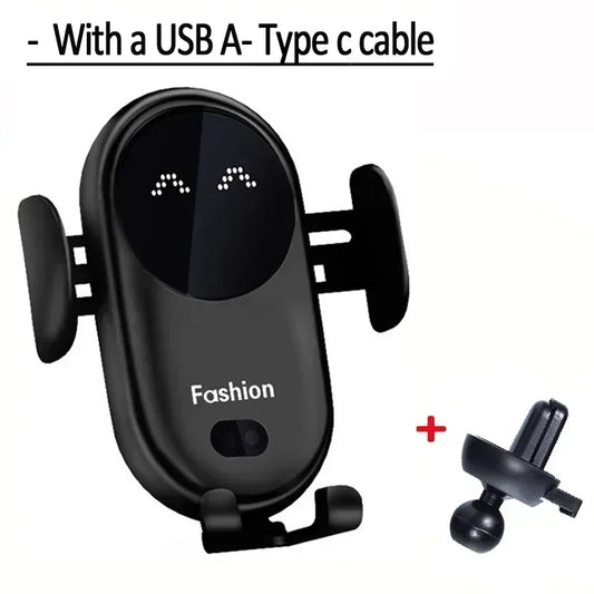 360° Rotating Wireless Car Charger with Automatic Clamping and Infrared Induction for iPhone 16/15/14/13 and Samsung Galaxy S24